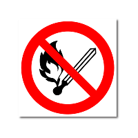 Знак "Запрещается пользоваться открытым огнем" Р02 (металл светоотражающий 300х300)